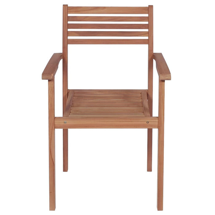 Sedie da Giardino Impilabili con Cuscini 6 pz Massello di Teak 3072583