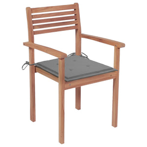 Sedie da Giardino Impilabili 8 pz con Cuscini Massello di Teak cod mxl 75150