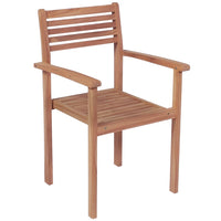 Sedie da Giardino Impilabili 8 pz con Cuscini Massello di Teak cod mxl 75164