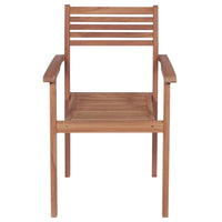 Sedie da Giardino Impilabili 8 pz con Cuscini Massello di Teak 3072610