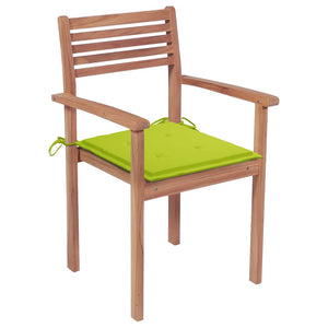 Sedie da Giardino Impilabili 8 pz con Cuscini Massello di Teak cod mxl 75165