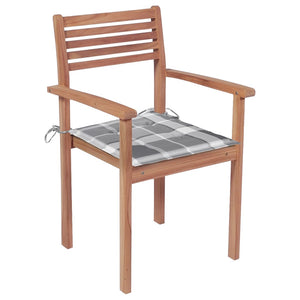 Sedie da Giardino Impilabili 8 pz con Cuscini Massello di Teak cod mxl 67222