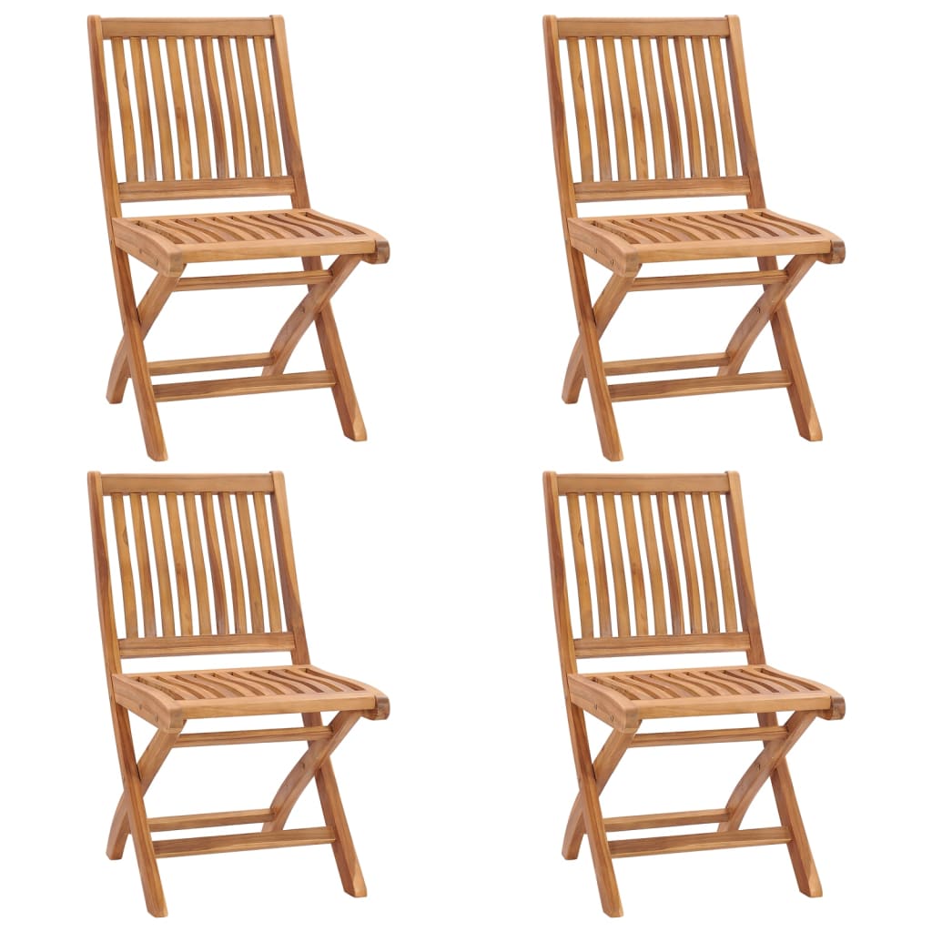 Sedie da Giardino Pieghevoli con Cuscini 4 pz Massello di Teak cod mxl 75213