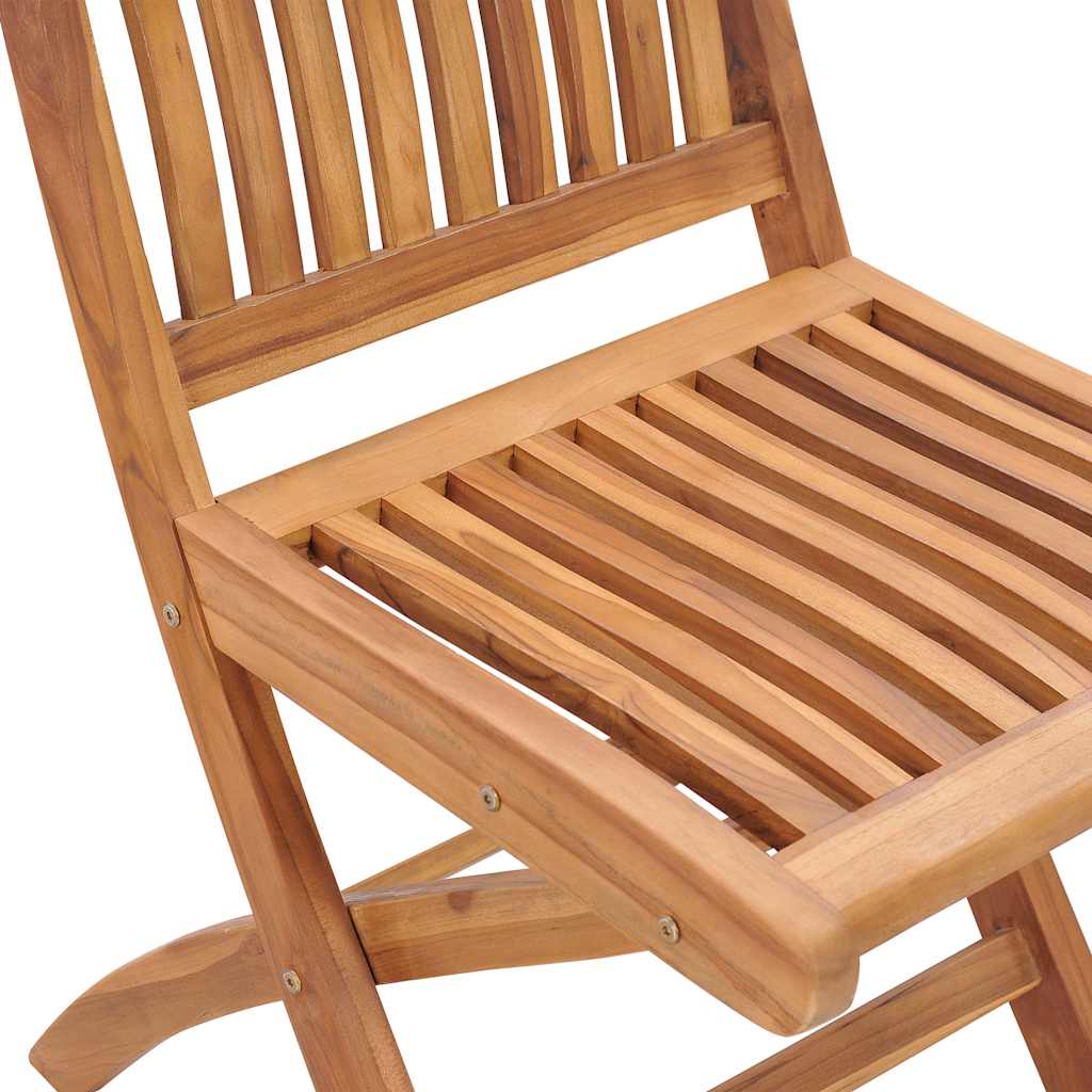 Sedie da Giardino Pieghevoli con Cuscini 4 pz Massello di Teak 3072809