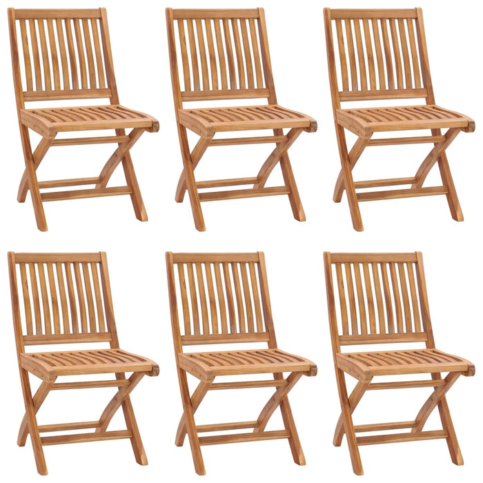 Sedie da Giardino Pieghevoli con Cuscini 6 pz Massello di Teak 3072837