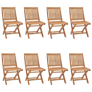 Sedie da Giardino Pieghevoli con Cuscini 8 pz Massello di Teak cod mxl 72210