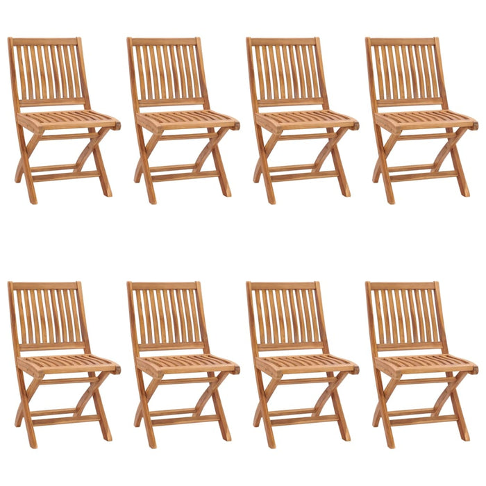 Sedie da Giardino Pieghevoli con Cuscini 8 pz Massello di Teak 3072867