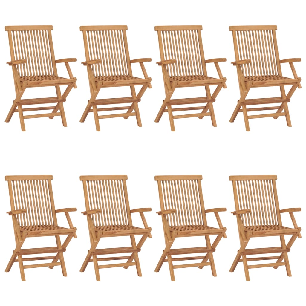 Sedie da Giardino con Cuscini Antracite 8 pz in Massello di Teak cod mxl 45271