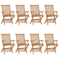 Sedie da Giardino con Cuscini Antracite 8 pz in Massello di Teak cod mxl 45271