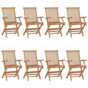 Sedie da Giardino con Cuscini Antracite 8 pz in Massello di Teak cod mxl 45271