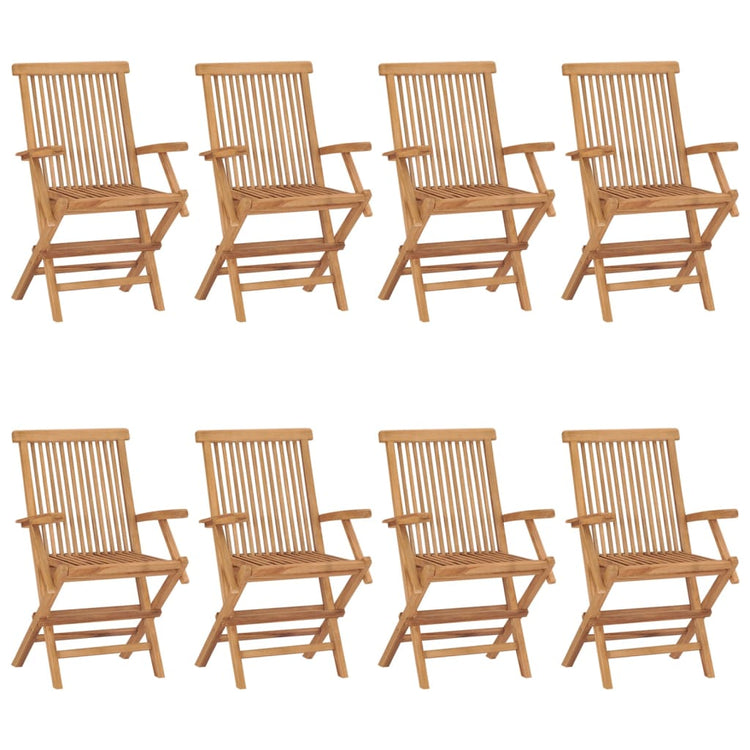 Sedie da Giardino con Cuscini Rossi 8 pz in Massello di Teak cod mxl 45179