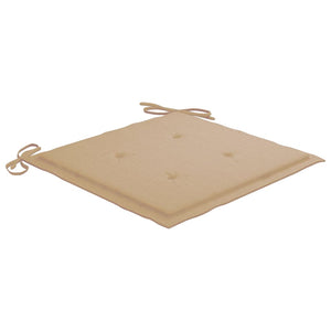 Sedie da Giardino con Cuscini Beige 8 pz in Massello di Teak 3072920