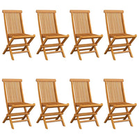 Sedie da Giardino e Cuscini Grigi 8 pz Massello di Teak cod mxl 45344