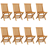 Sedie da Giardino e Cuscini Bianco Crema 8 pz Massello di Teak 3072934