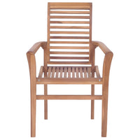 Sedie da Pranzo Impilabili 6 pz con Cuscini in Massello di Teak cod mxl 13621