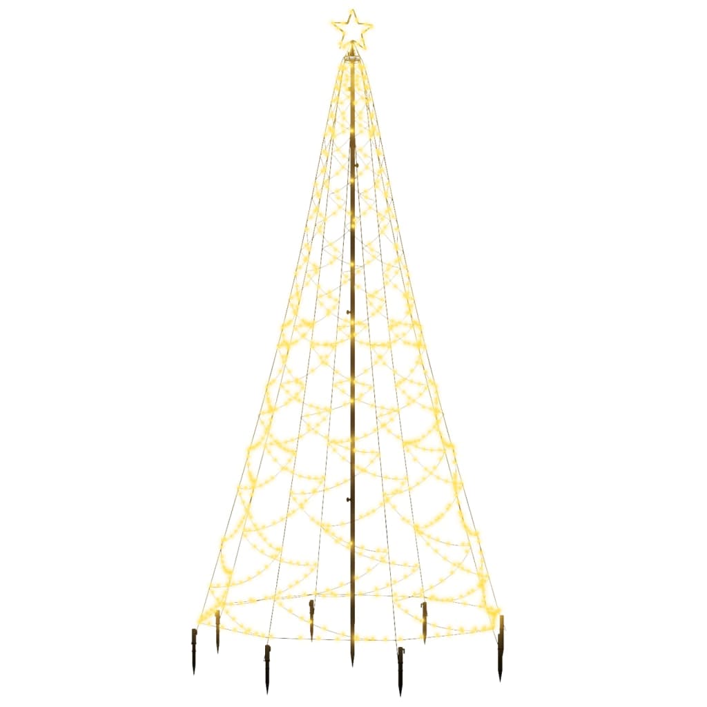 Albero di Natale con Palo in Metallo 500 LED Bianco Caldo 3 m cod mxl 17251