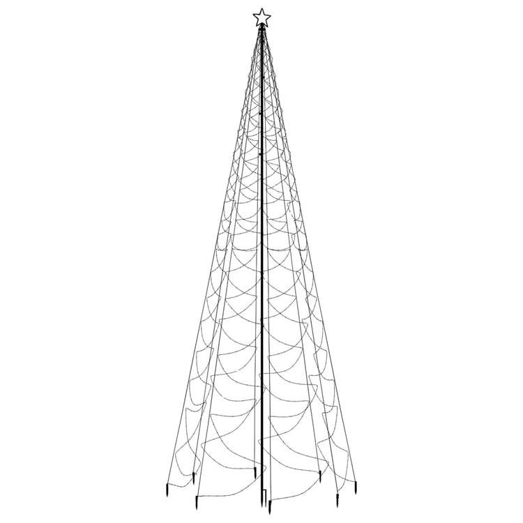 Albero di Natale con Palo in Metallo 1400 LED Bianco Caldo 5 m cod mxl 13373