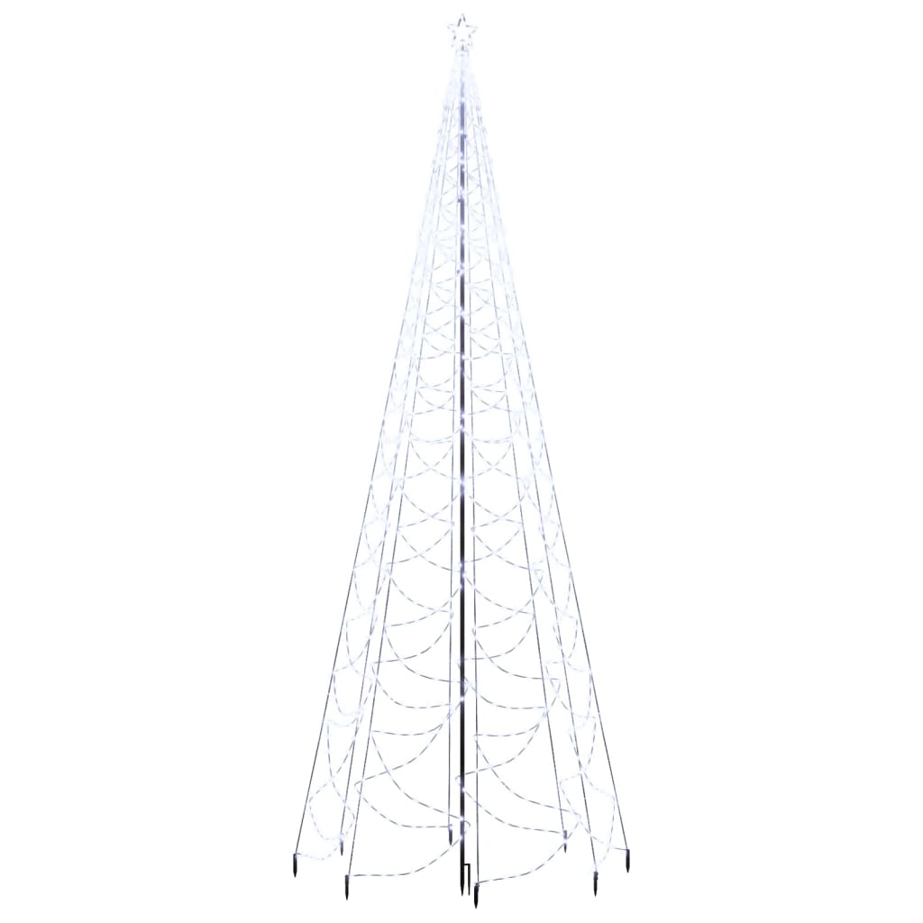 Albero di Natale con Palo in Metallo 1400 LED Bianco Freddo 5 m cod mxl 6159