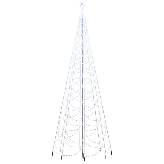 Albero di Natale con Palo in Metallo 1400 LED Bianco Freddo 5 m 328634