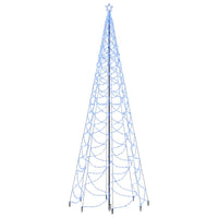 Albero di Natale con Palo in Metallo 1400 LED Blu 5 m