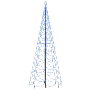 Albero di Natale con Palo in Metallo 1400 LED Blu 5 m