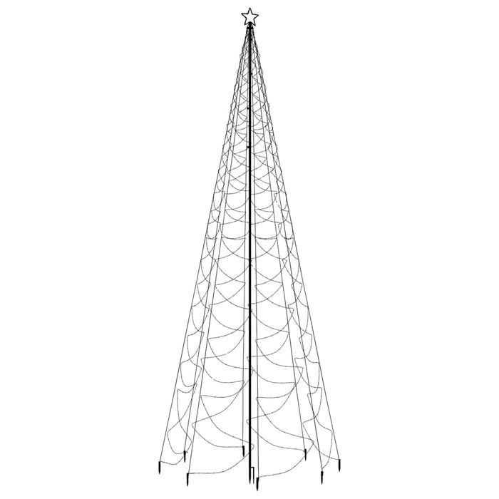 Albero di Natale con Palo in Metallo 1400 LED Blu 5 m