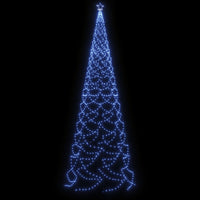 Albero di Natale con Palo in Metallo 1400 LED Blu 5 m