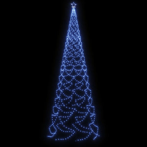 Albero di Natale con Palo in Metallo 1400 LED Blu 5 m