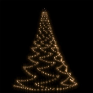 Albero da Parete con Gancio Metallico 260 LED Bianco Caldo 3 m 328640