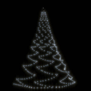 Albero da Parete con Gancio Metallico 260 LED Bianco Freddo 3 m