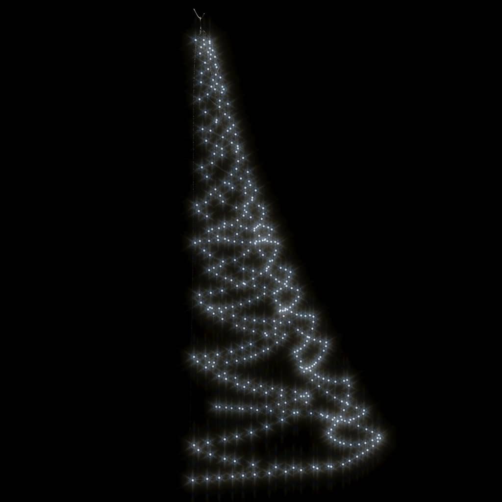 Albero da Parete con Gancio Metallico 260 LED Bianco Freddo 3 m