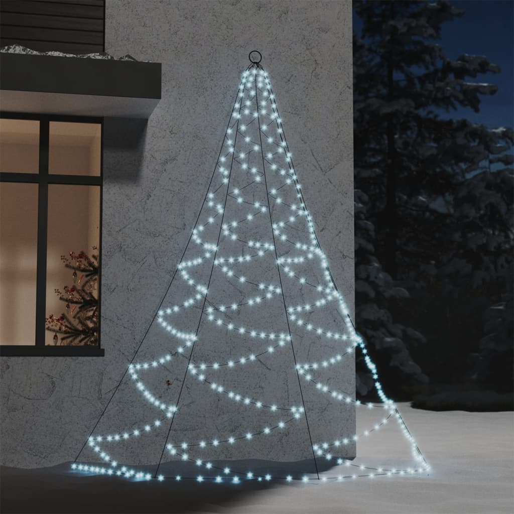 Albero da Parete con Gancio Metallico 260 LED Bianco Freddo 3 m 328641