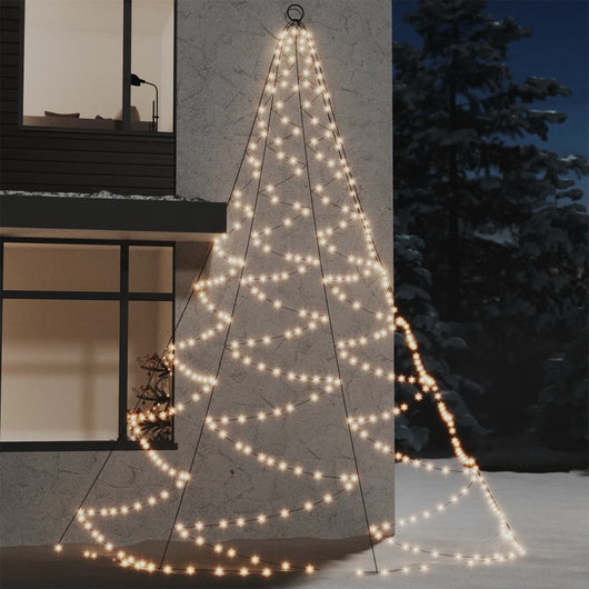 Albero da Parete con Gancio Metallico 720 LED Bianco Caldo 5 m 328644