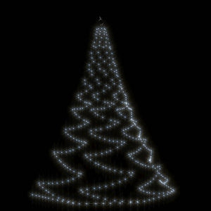 Albero da Parete con Gancio Metallico 720 LED Bianco Freddo 5 m