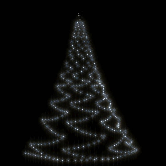 Albero da Parete con Gancio Metallico 720 LED Bianco Freddo 5 m