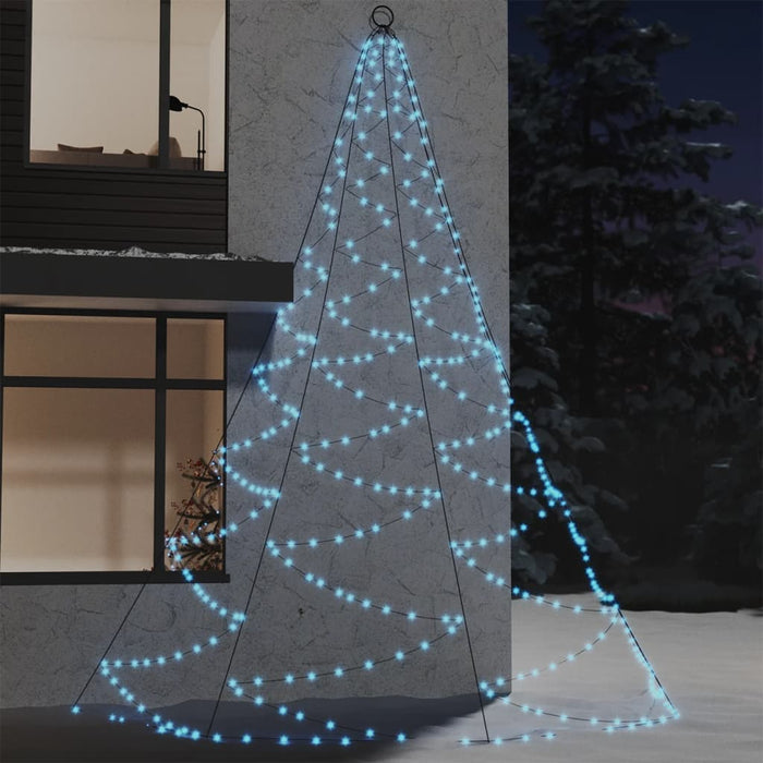 Albero da Parete con Gancio Metallico 720 LED Bianco Freddo 5 m