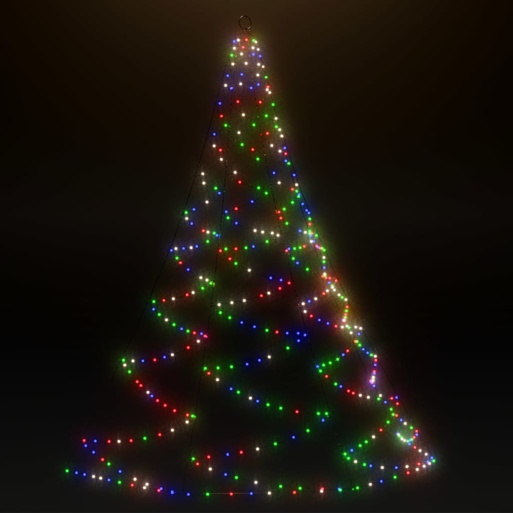 Albero da Parete con Gancio Metallico 720 LED Colorati 5 m