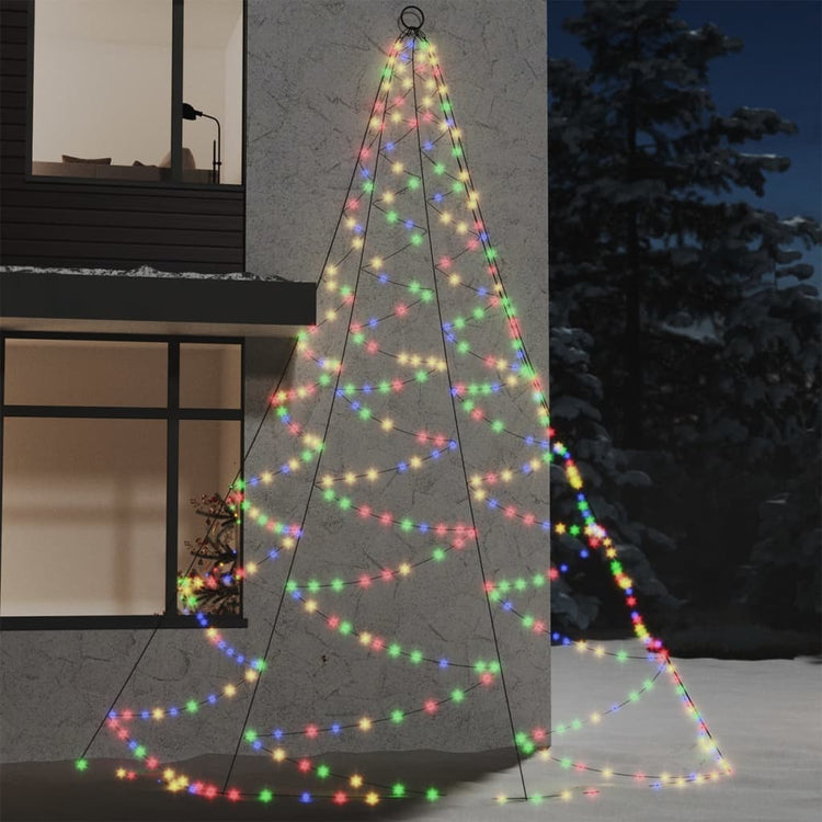 Albero da Parete con Gancio Metallico 720 LED Colorati 5 m