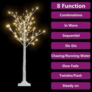 Albero Natale 120 LED 1,2m Salice Bianco Caldo Interno Esterno cod mxl 18963