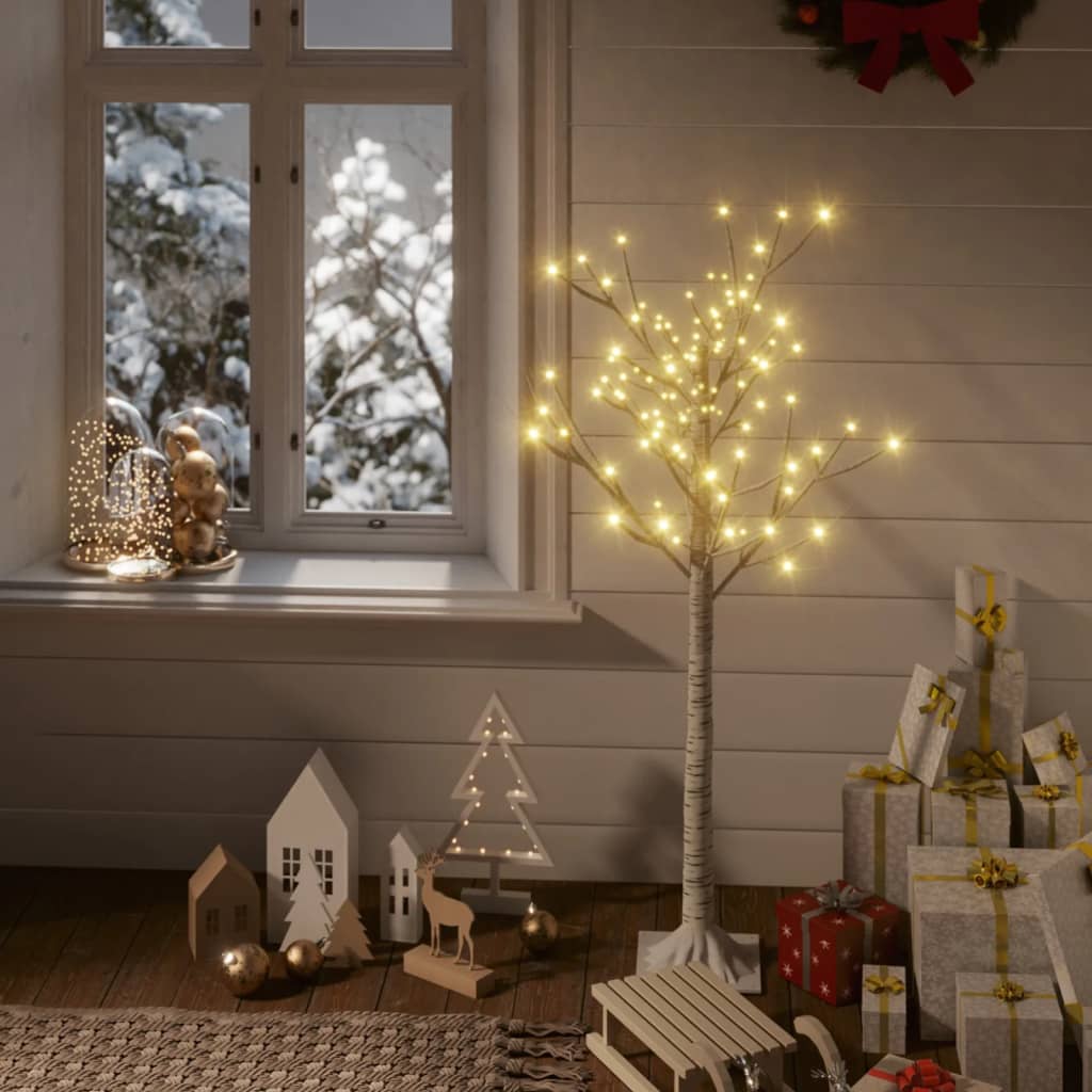 Albero Natale 120 LED 1,2m Salice Bianco Caldo Interno Esterno cod mxl 18963