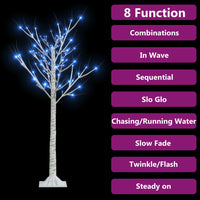 Albero Natale 120 LED 1,2 m Salice Blu Interno Esterno