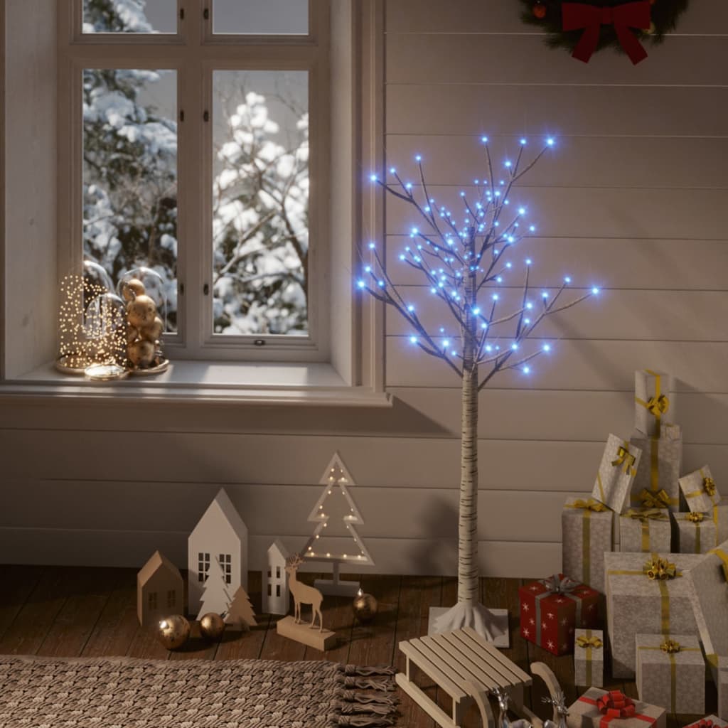 Albero Natale 120 LED 1,2 m Salice Blu Interno Esterno 328674