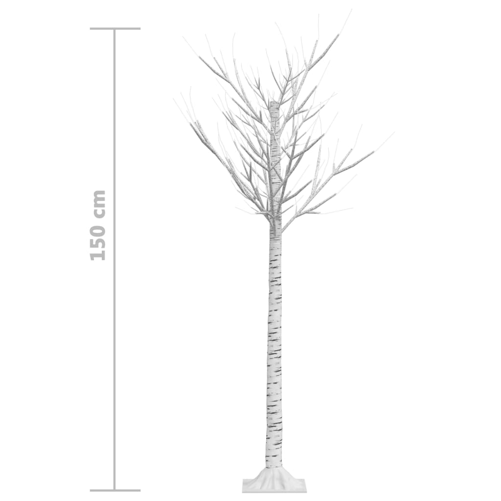 Albero Natale 140 LED 1,5m Salice Bianco Freddo Interno Esterno