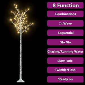 Albero Natale 200 LED 2,2 m Salice Bianco Caldo Interno Esterno