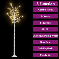 Albero Natale 200 LED 2,2 m Salice Bianco Caldo Interno Esterno 328684