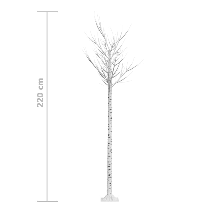 Albero Natale 200 LED 2,2 m Salice Bianco Caldo Interno Esterno