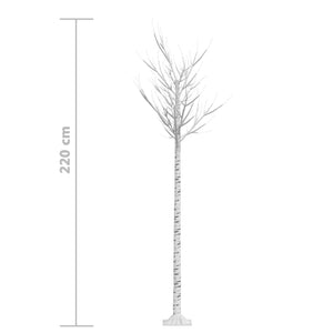 Albero Natale 200 LED 2,2 m Salice Bianco Caldo Interno Esterno 328684