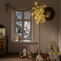 Albero Natale 200 LED 2,2 m Salice Bianco Caldo Interno Esterno 328684