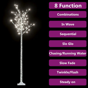 Albero Natale 200 LED 2,2m Salice Bianco Freddo Interno Esterno cod 10263