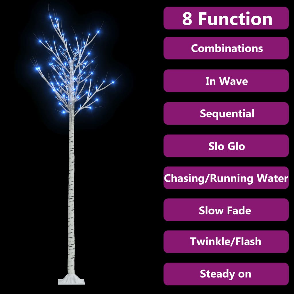 Albero Natale 200 LED 2,2m Salice Blu Interno Esterno